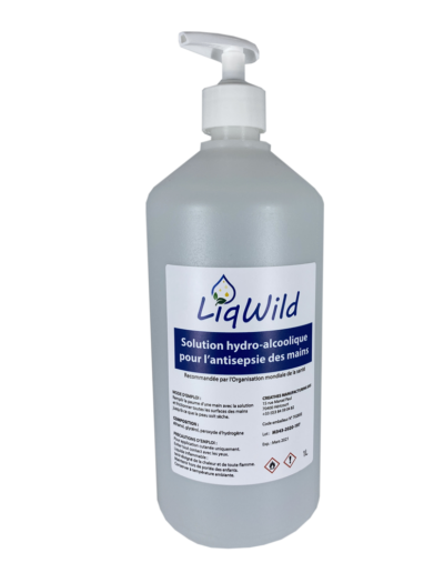 LIQWILD Solution hydroalcoolique SHA Flacon pompe 1L